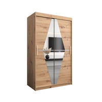 SCHWEBETÜRENSCHRANK 200/120/62 2-türig - Silberfarben/Eiche Artisan, Holz/Kunststoff (120/200/62cm) - MÖBEL KRYSPOL