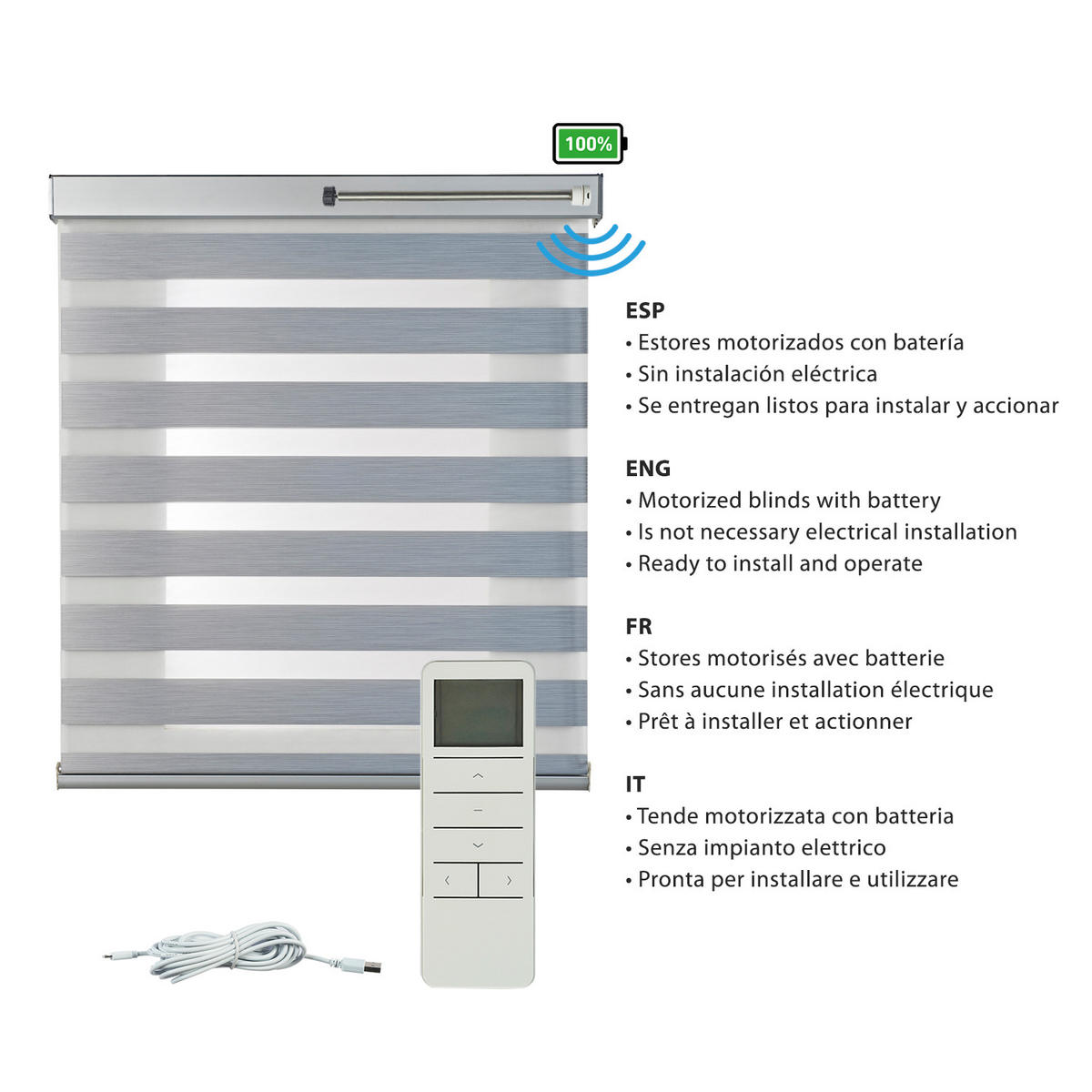DOPPELROLLO Motorisiertes Silber 160x250 cm - Silberfarben, Kunststoff (160/250cm) - STORESDECO
