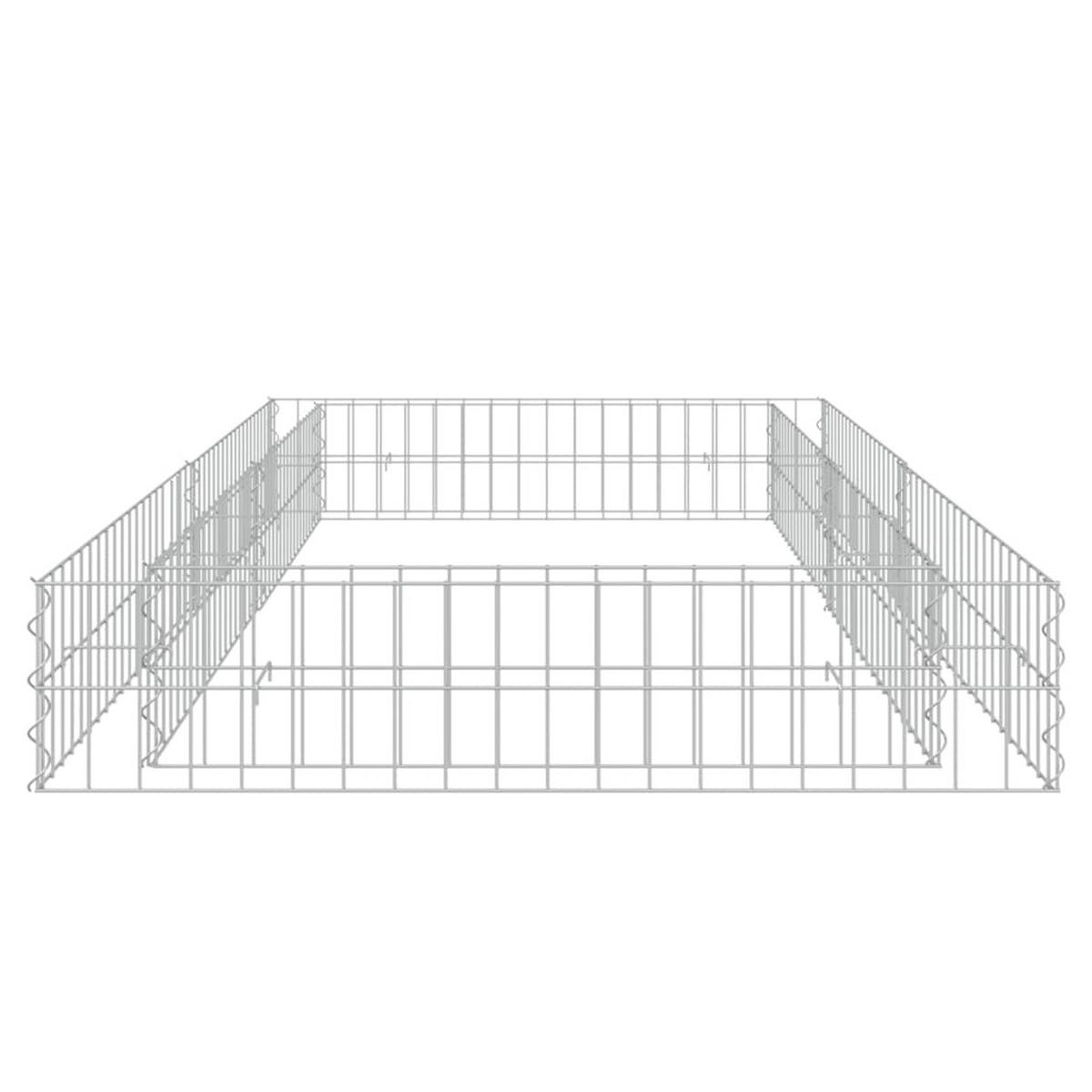 GABIONEN-HOCHBEET Verzinkter Stahl 200x100x20 cm - Silberfarben, Metall (200/20/100cm) - furnicato