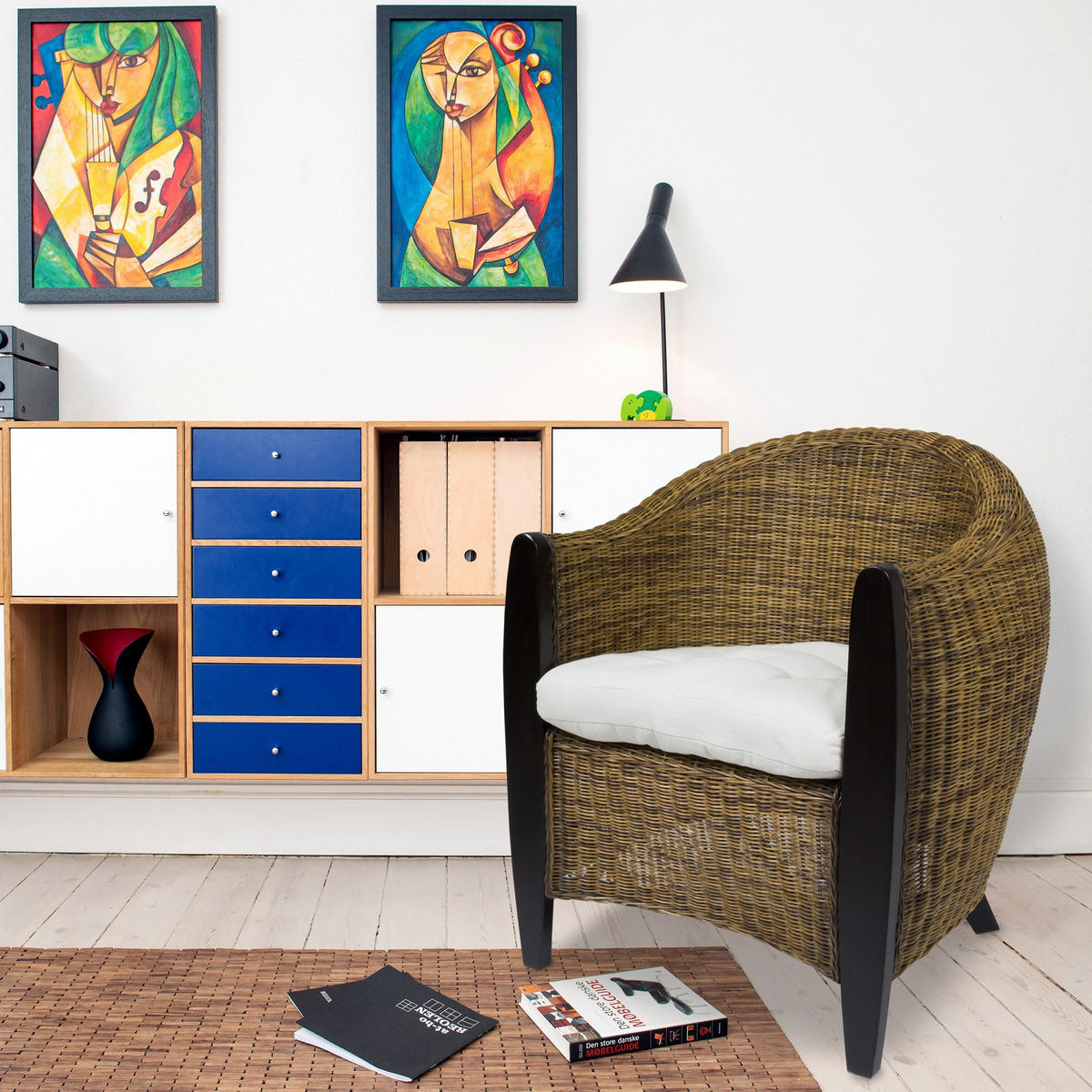 SESSEL Bari Rattansessel - Dunkelbraun, Holzwerkstoff (74/83/75cm) - Sedex
