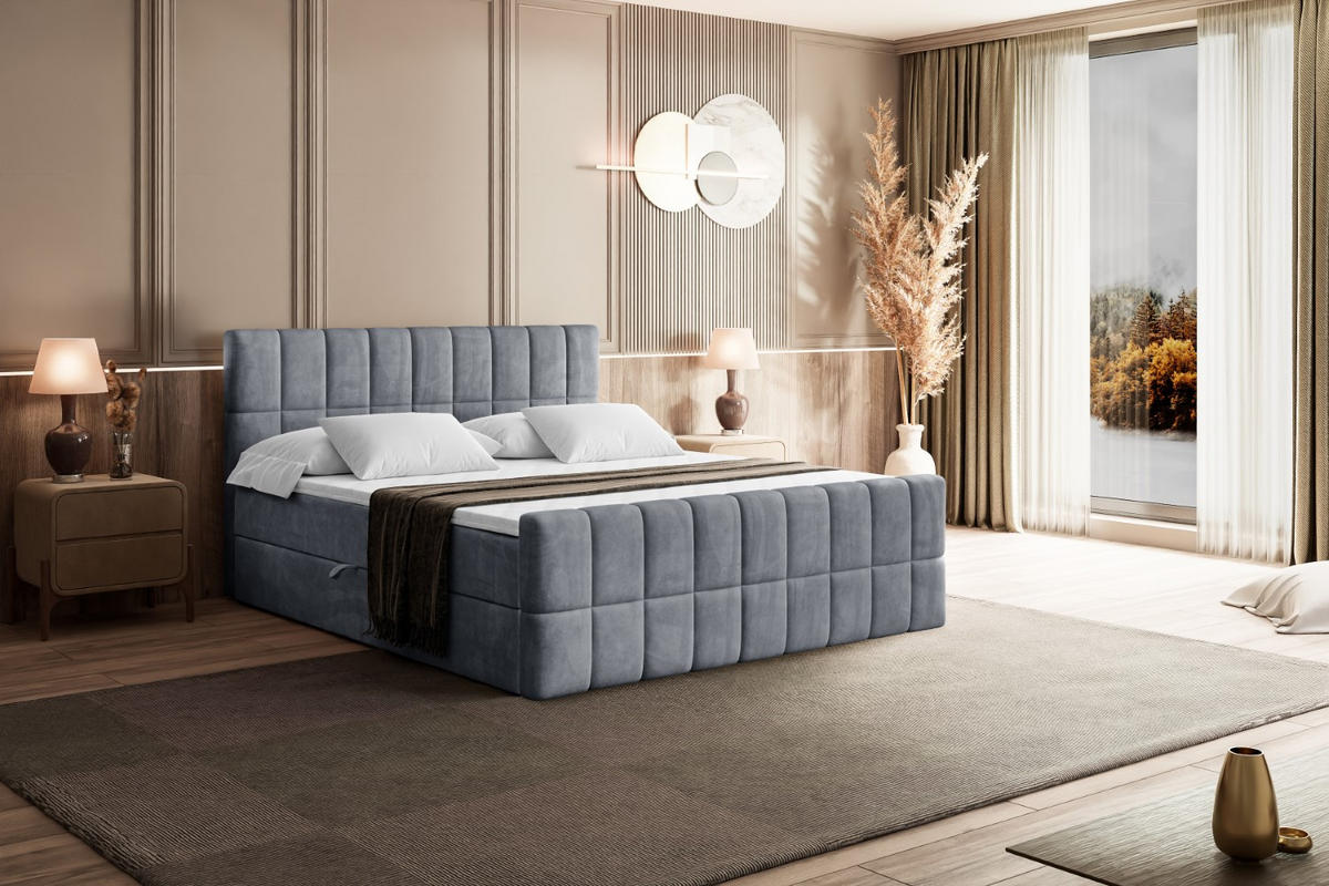 BOXBETT MIAMI-Z - 140x200 cm - H3 - Grau - Grau, Holzwerkstoff (140/200cm) - ALTDECOR