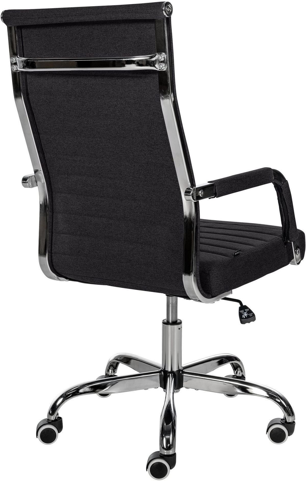 DREHSTUHL Stoff schwarz - Schwarz, Textil/Metall (51/98/63cm) - CLP