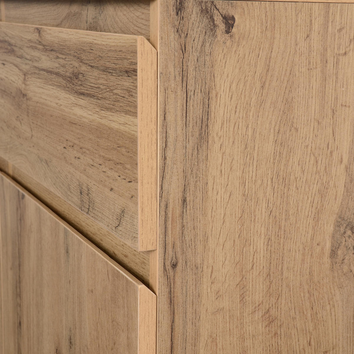 SIDEBOARD in Naturfarben Anrichte mit 3 Türen und 3 Schubladen für Wohnzimmer, B135/T40/H81cm - Naturfarben, Holzwerkstoff (135/81/40cm) - STILVORA