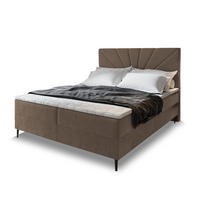 POSTEL BOXSPRING MURI 160x200 cm, s matrací a úložným prostorem, hnědá - hnědá, kov/kompozitní dřevo (160/200cm) - MASSENO