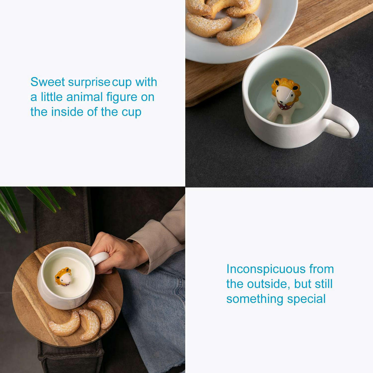 KAFFEETASSE 300ml 3D Cartoon - Weiß, Keramik (0.3L) - Intirilife