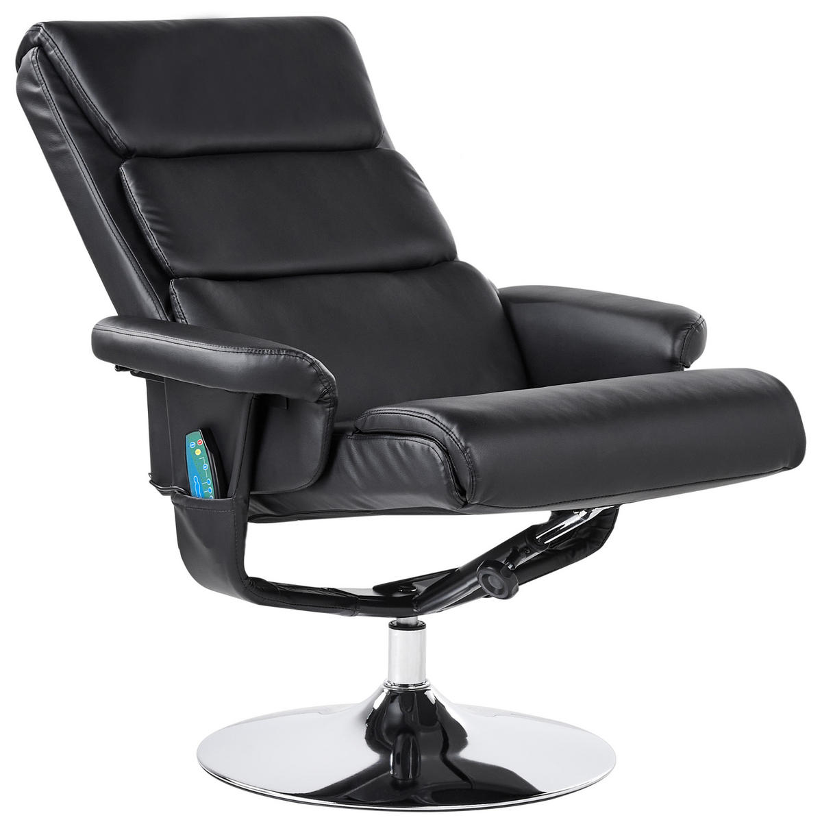 MASSAGESTUHL mit Fußstütze Kunstleder Schwarz Legend - Schwarz, Kunststoff (76/100/78cm) - Beliani