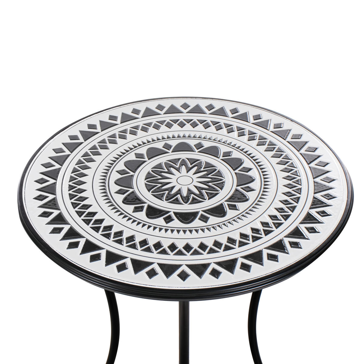 BISTROBORD 60/60 cm metall svart/vitt Comiso - Svart, Metall (60/60/75cm) - Beliani