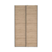 SCHIEBETÜRENSCHRANK, Como, Eiche, Holzwerkstoff, 119 x 67 x 221 cm - Eichefarben, Holzwerkstoff (119/221/67cm) - ebuy24