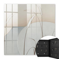 SCHLÜSSELBOX Schwarz 30x30 cm- Türöffnung nach rechts - Natürliche Gräser - Beige, Metall (30/30/5cm) - TULUP