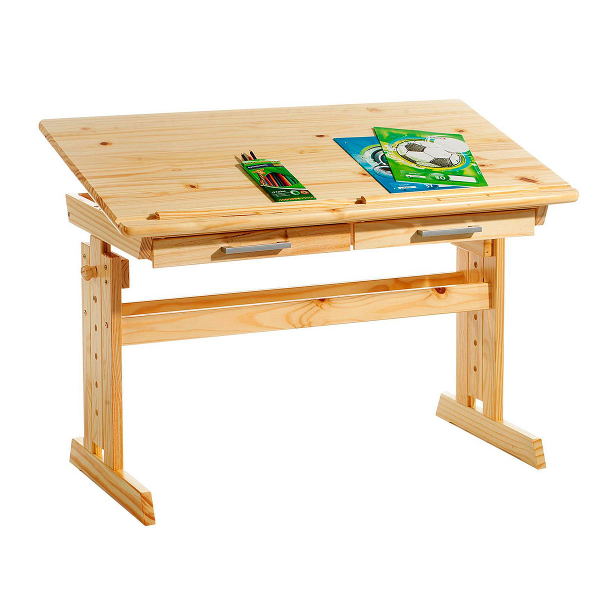 KINDERSCHREIBTISCH OLIVIA - Naturfarben, Holz (109/130/55cm) - IDIMEX