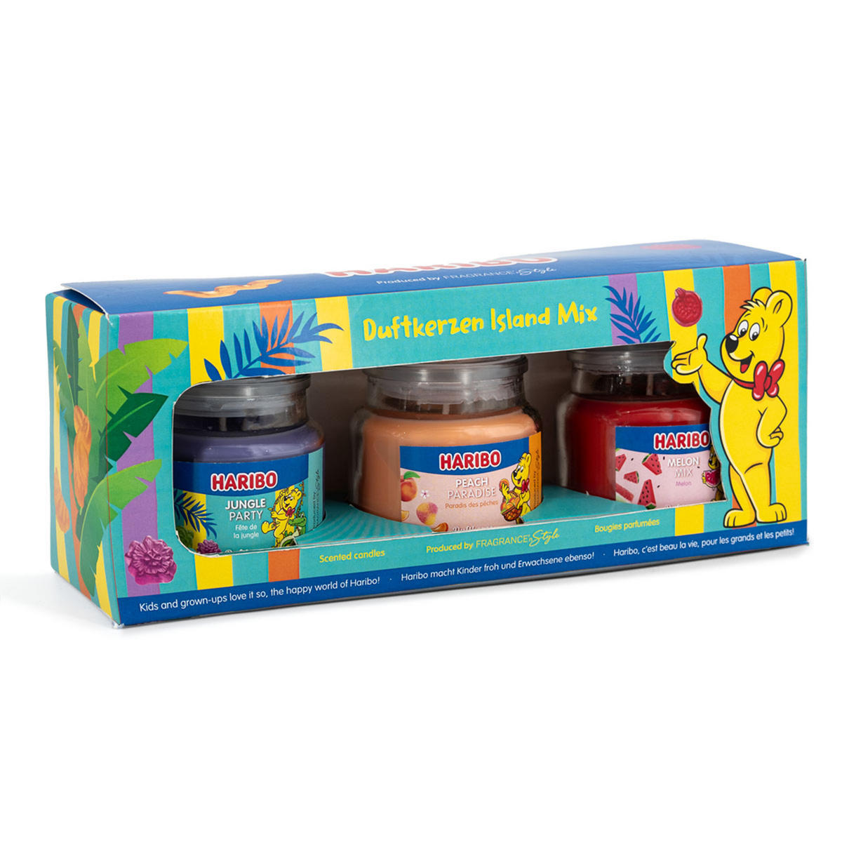 DUFTKERZEN-GESCHENKSET Haribo - Multicolor, Naturmaterialien/Glas (9cm)