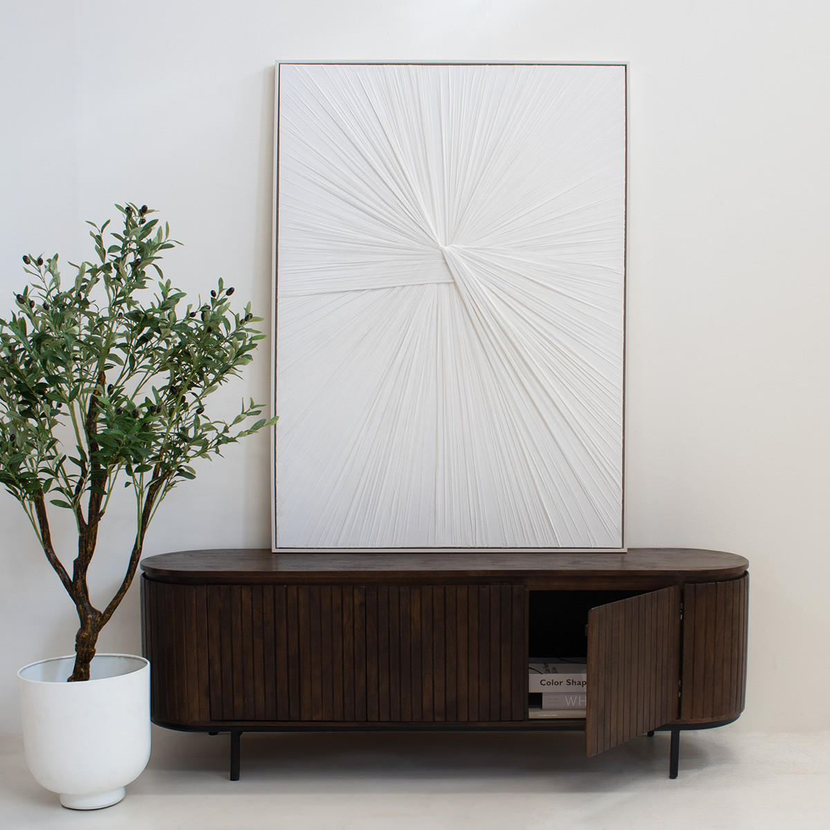 TV-SCHRANK aus Mangoholz 170x45x57cm, dunkelbraun - Dunkelbraun, Holz (170/57/45cm) - Giga Meubel