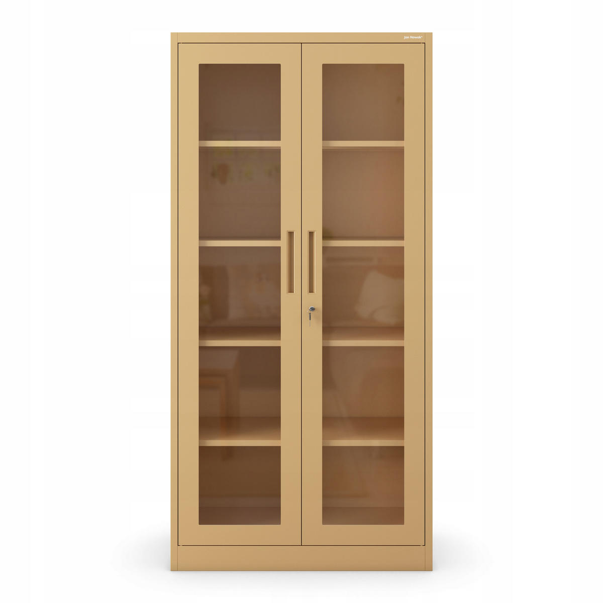 VITRINENSCHRANK Amelia - Beige, Metall (90/185/40cm) - Jan Nowak