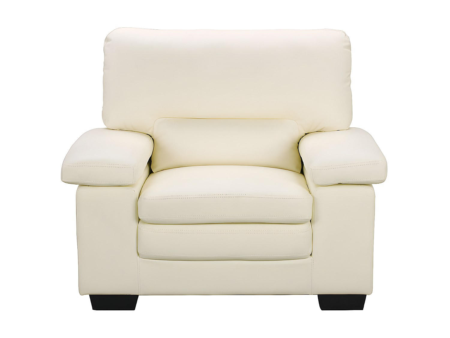 SESSEL mit gerader Rückenlehne - 1 Person - leder - elfenbeinfarben Mimas - Weiß, Leder (112/97/89cm) - Vente-Unique