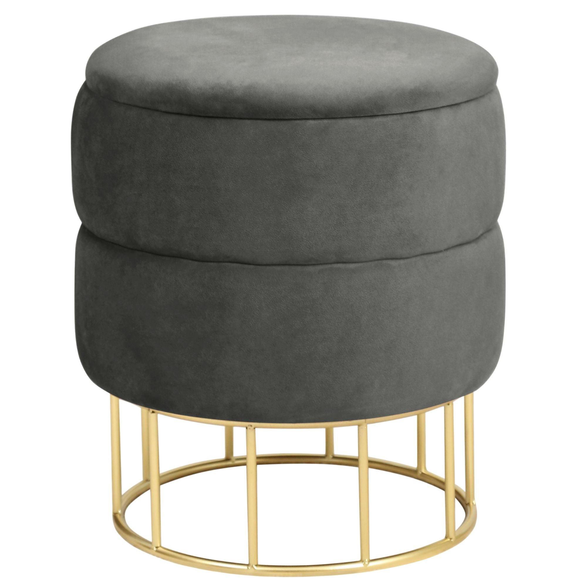 RAUMHIRSCH FURNITURE PODNOŽKA s úložným prostorem, čalouněná podnožka šedá 37/42/37