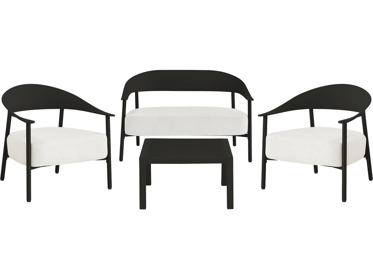 LOUNGEGARNITUR Céora 4-Sitzer Schwarz - Schwarz, Metall - Habitat Garten
