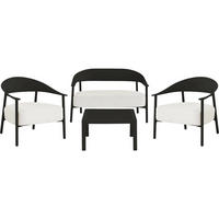 LOUNGEGARNITUR Céora 4-Sitzer Schwarz - Schwarz, Metall - Habitat Garten