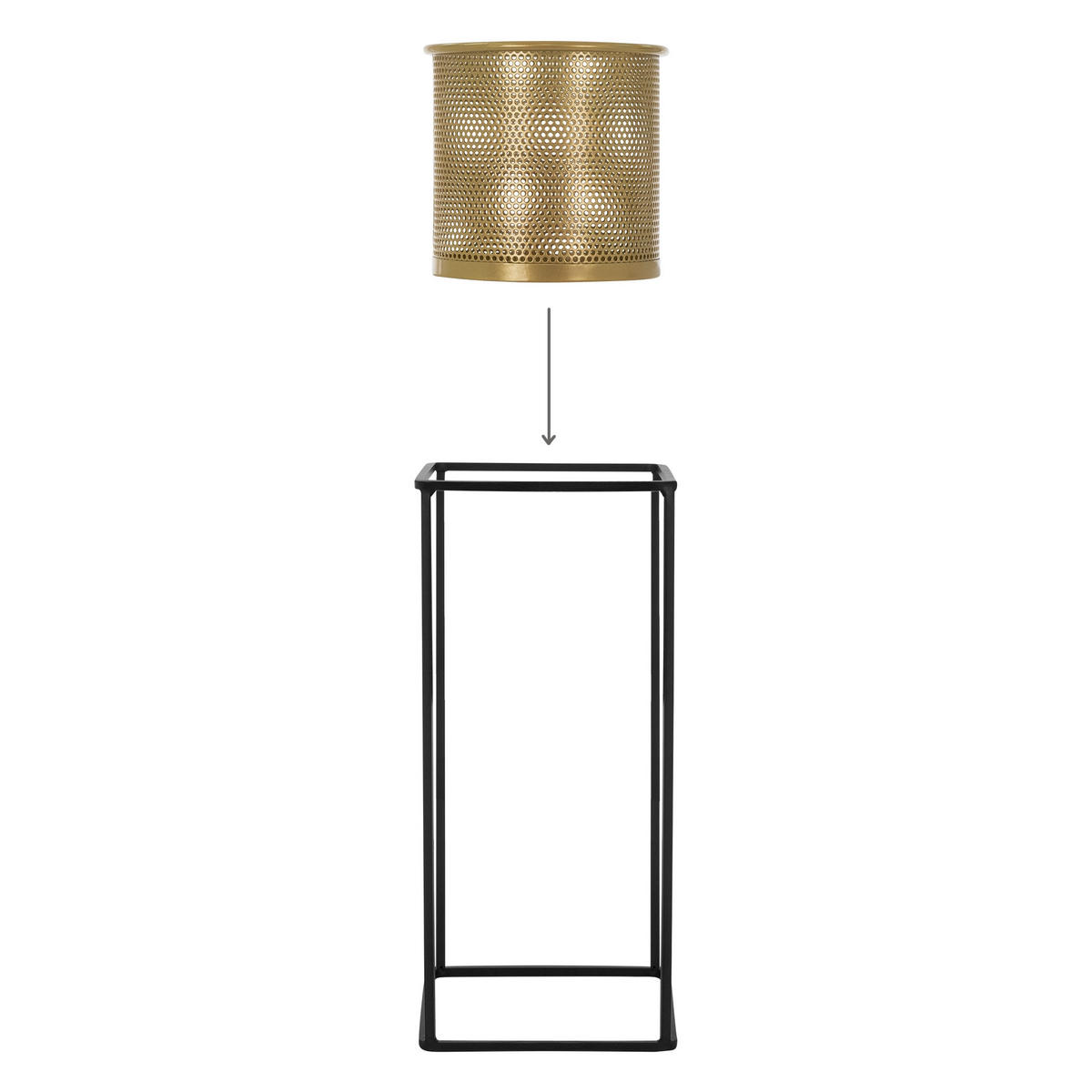 BLUMENSTÄNDER 2er Set - Goldfarben, Metall (25/25/71cm) - ML-DESIGN