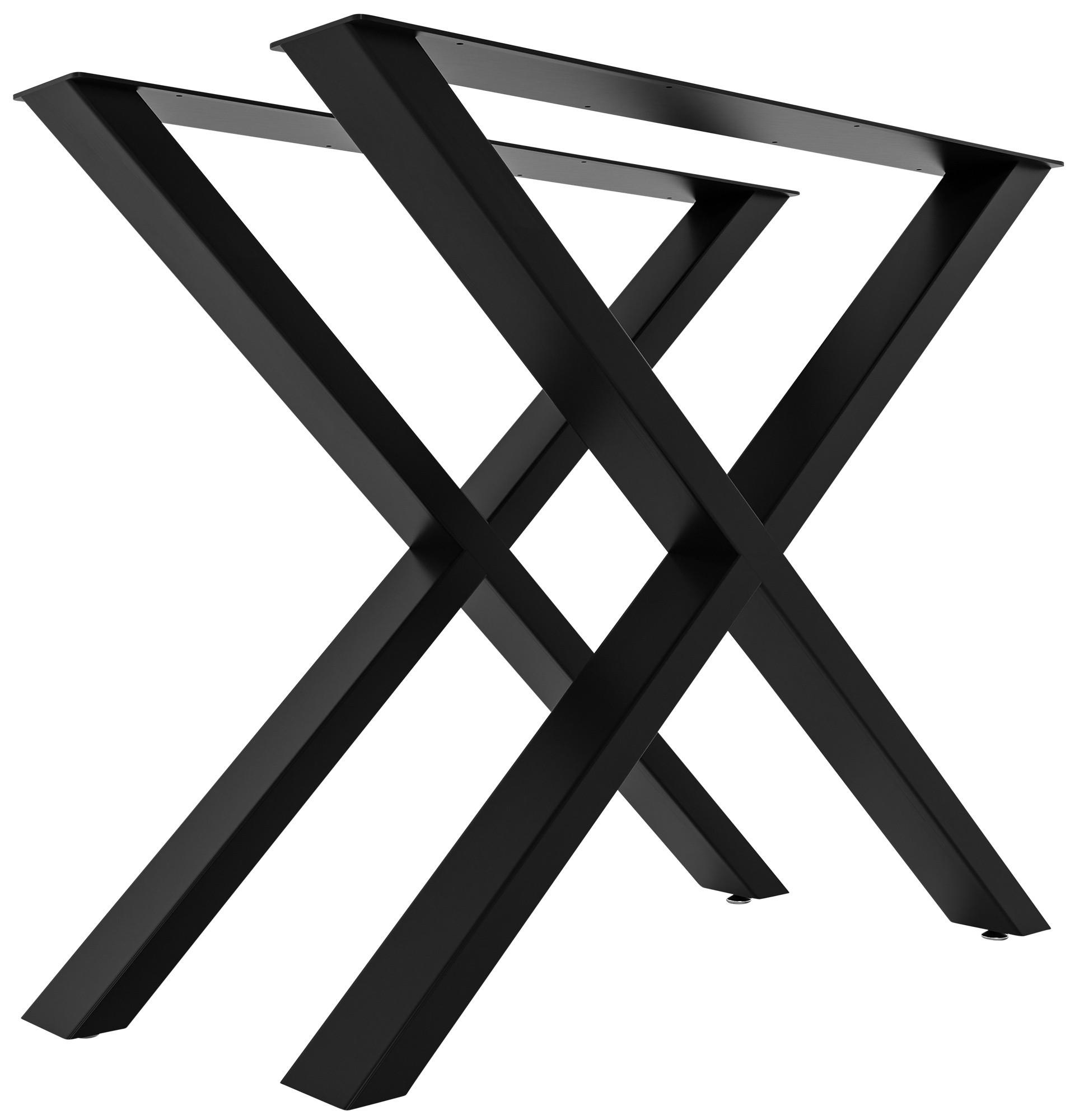 TISCHBEIN 2er Set Metall schwarz - Schwarz, Metall (8/72/70cm) - CLP