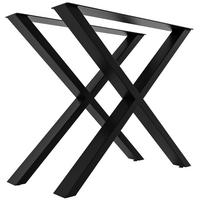 TISCHBEIN 2er Set Metall schwarz - Schwarz, Metall (8/72/70cm) - CLP