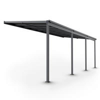 TERRASSENDACH Borneo Aluminium 6x3m dunkelgrau - Dunkelgrau, Metall (618/178/303cm) - Juskys