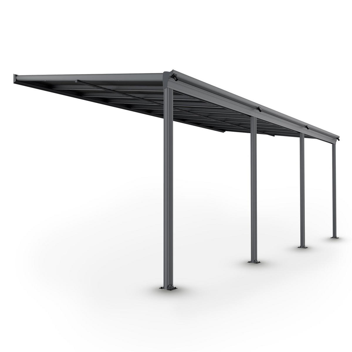 TERRASSENDACH Borneo Aluminium 6x3m dunkelgrau - Dunkelgrau, Metall (618/178/303cm) - Juskys