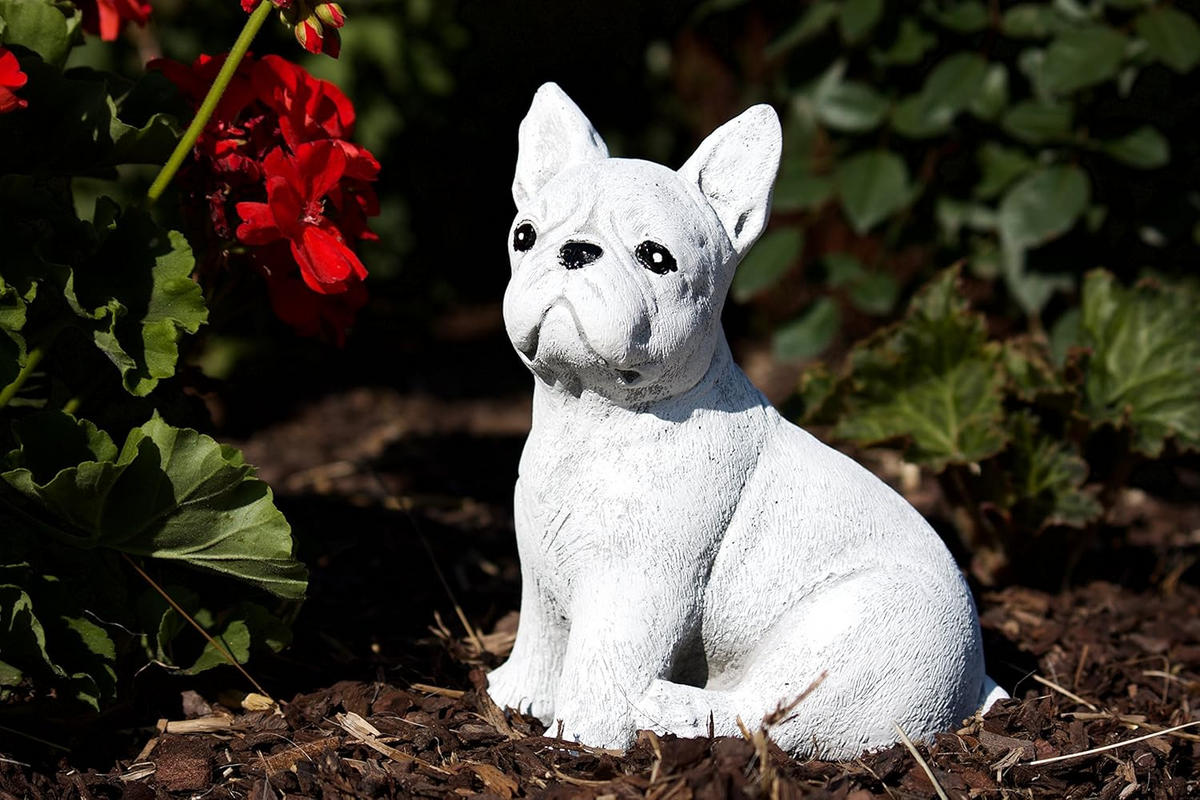 STEINFIGUR französische Bulldogge Dogge, frostfest - Grau, Stein (12/19/15cm) - stoneandstyle