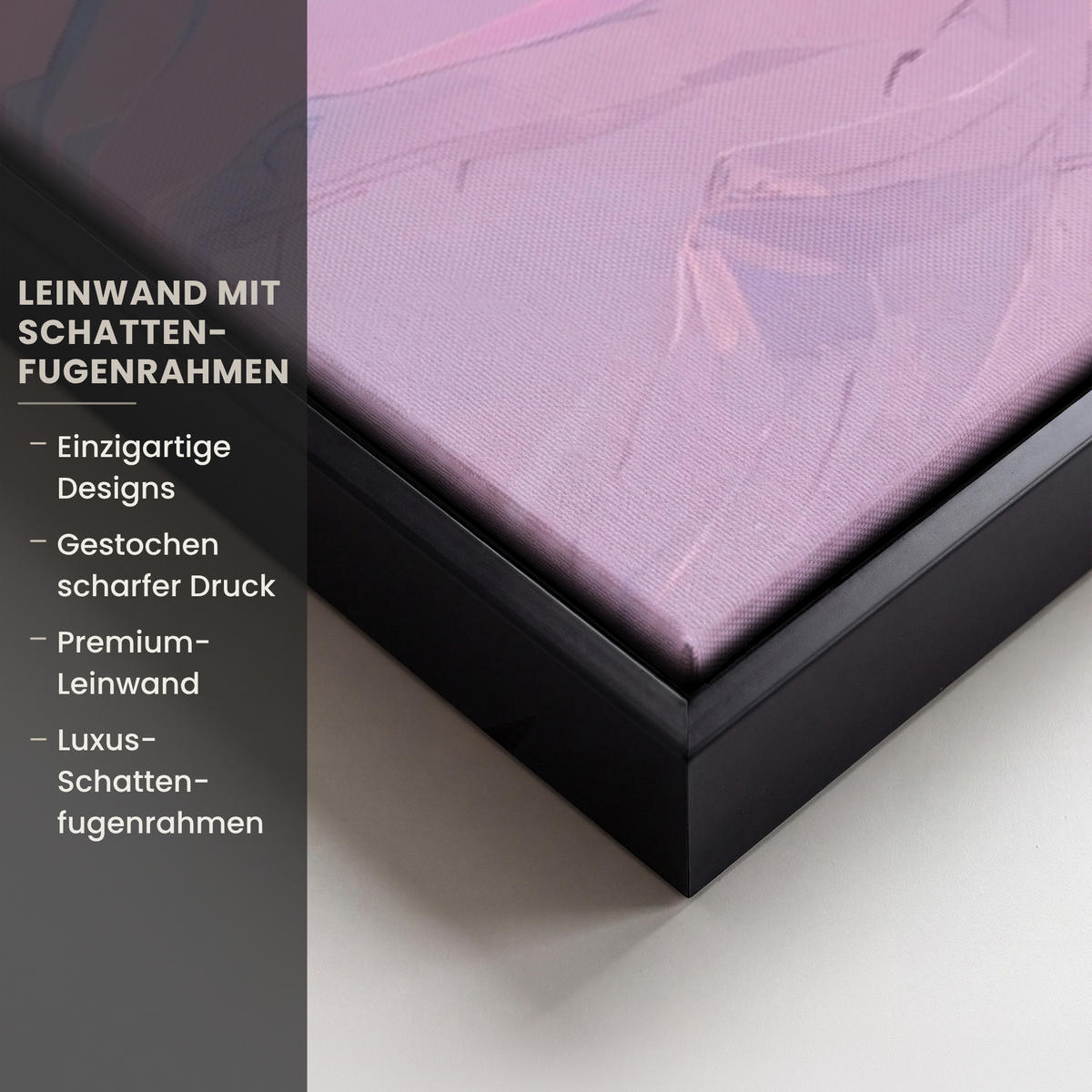 LEINWAND Bilder mit Rahmen - Berggipfel - Wolken - Verträumt - 90x60 - Hellrosa, Textil (90/60cm) - MuchoWow