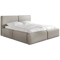POLSTERBETT Duo mit Bettkasten, Lattenrost & gepolsterten Füßen in Taupe Chenille 140x200 cm - farba brezy/taupe, kov/textil (140/200cm) - WFL GROUP