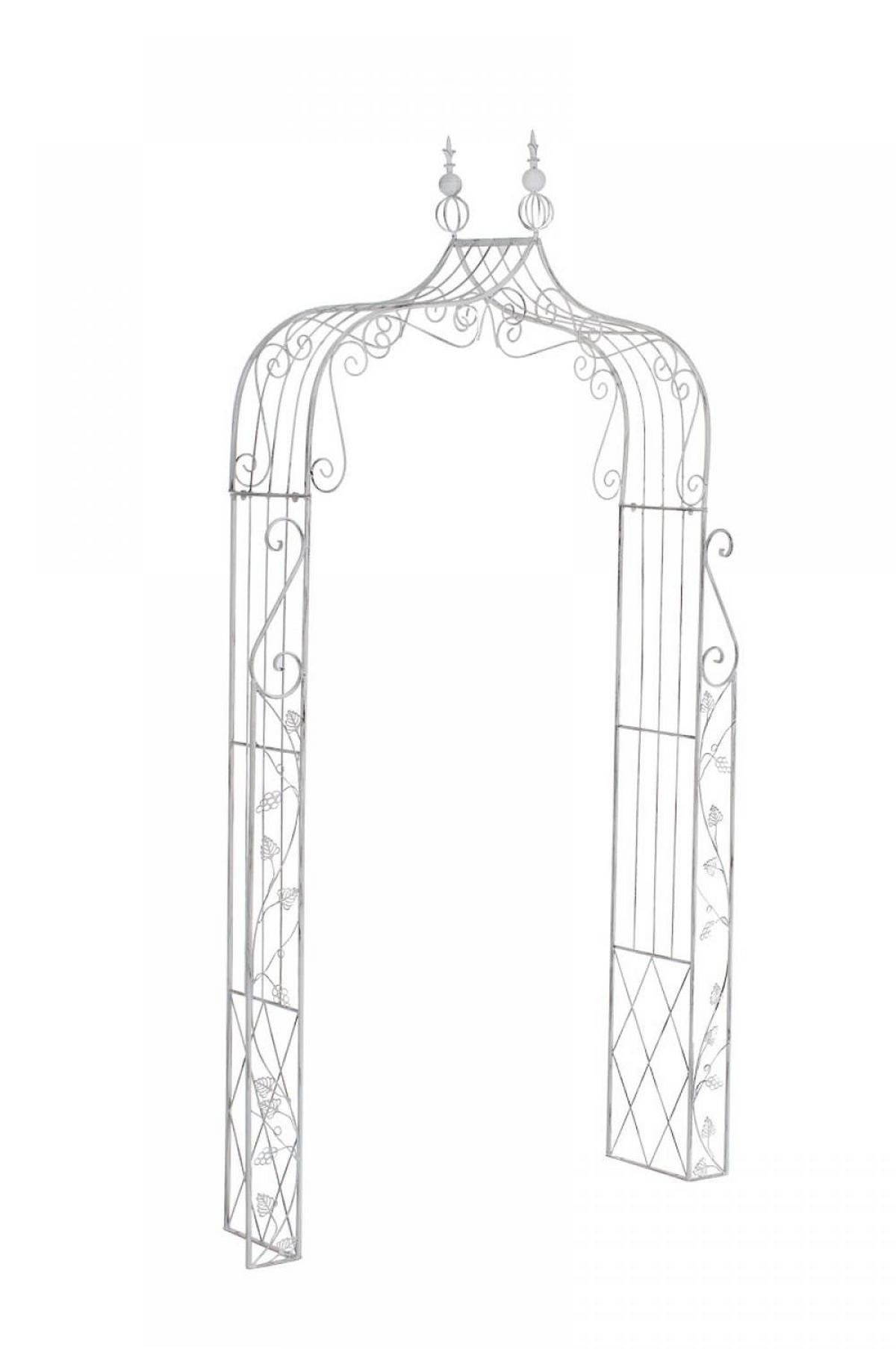 ROSENBOGEN Metall Antik Weiß - Weiß, Metall (143/248/30cm) - CLP