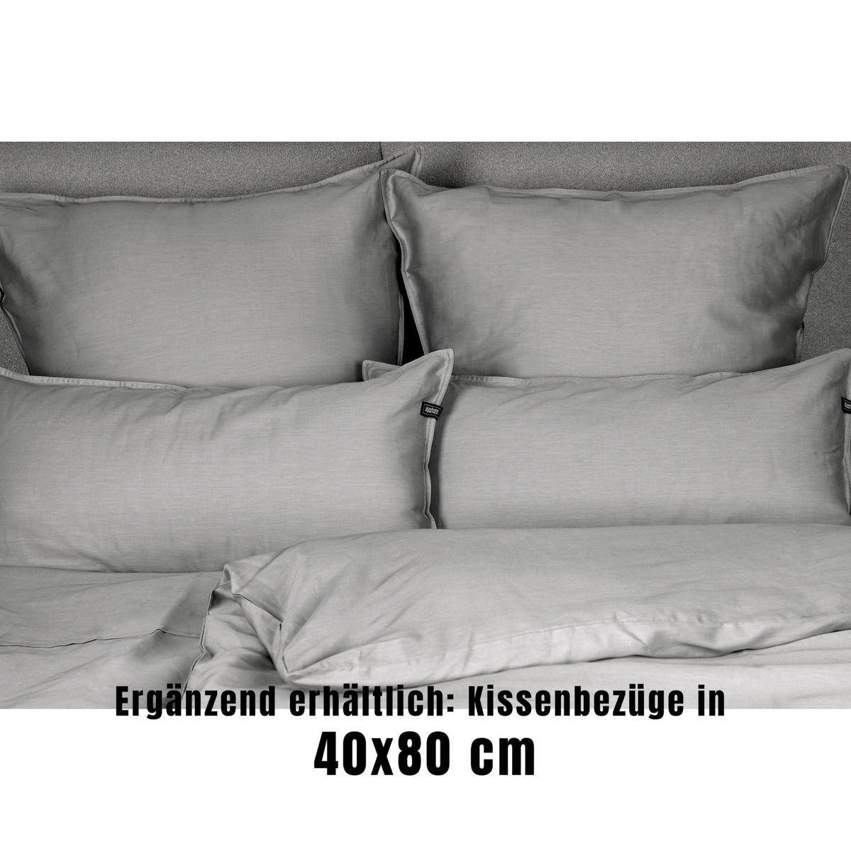 SATIN BETTWÄSCHE PLAIN - Grau, Textil (200/200cm) - Schöner Wohnen
