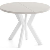 ESSTISCH Savio Weiß rund ausziehbar verlängerbar XXL, Kaschmir 100-300/100/77 cm - Kaschmir/Weiß, Holz/Holzwerkstoff (100/100/77cm) - WFL GROUP