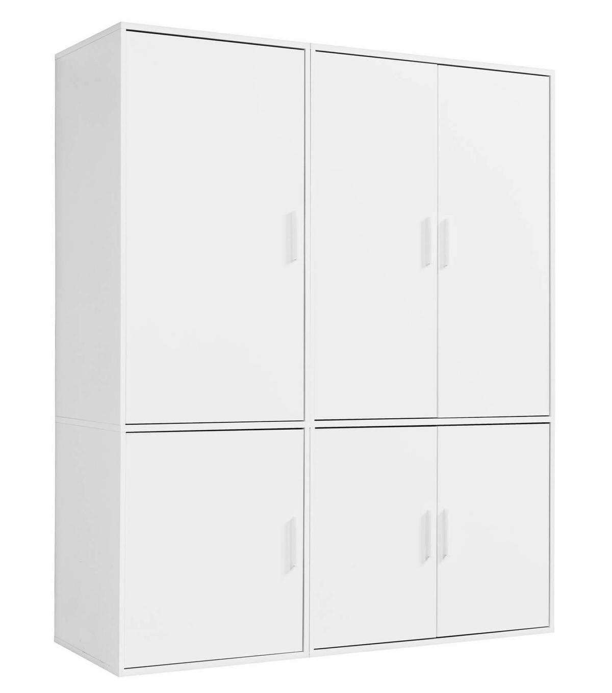 KLEIDERSCHRANK Der Grenzenlose - Weiß, Holzwerkstoff (150/187/58cm) - Mokebo