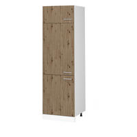 KÜHLUMBAUSCHRANK R-Line Artisan-Eiche 60 cm - Weiß/Eiche Artisan, Holzwerkstoff (60/206.8/57.2cm) - Vicco