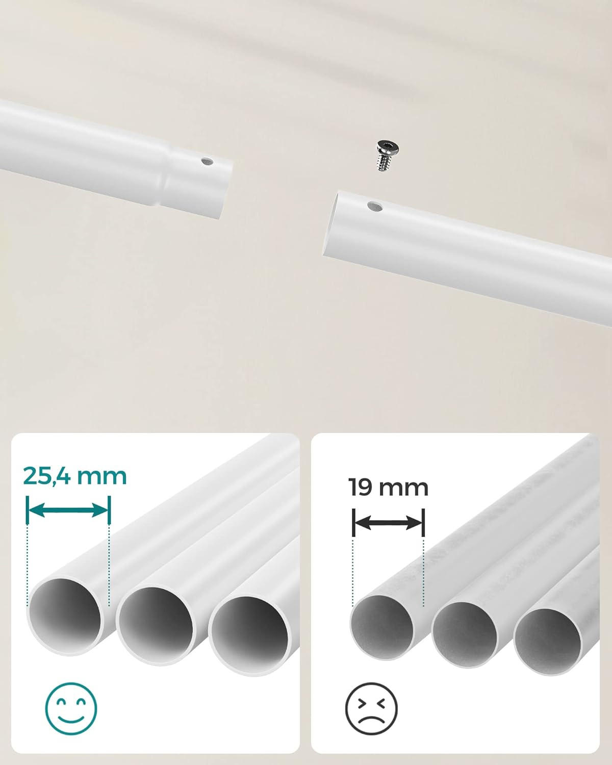 KLEIDERSTÄNDER auf rädern, weiß - Weiß, Metall (103.5/155/52.5cm) - A2A Home