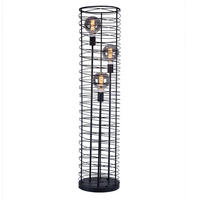 LED STEHLEUCHTE Metall Schwarz Gitteroptik - Schwarz, Metall (30/30/129cm) - Globo Lighting