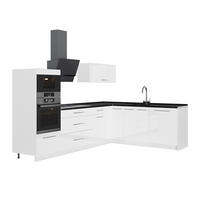 KUHINJA V OBLIKI ČRKE L Fame-Line, Bela visok sijaj/Bela, 287 x 207 cm, DP Antracit - bela/visoki sijaj, leseni material (287/153.6/60cm) - Vicco