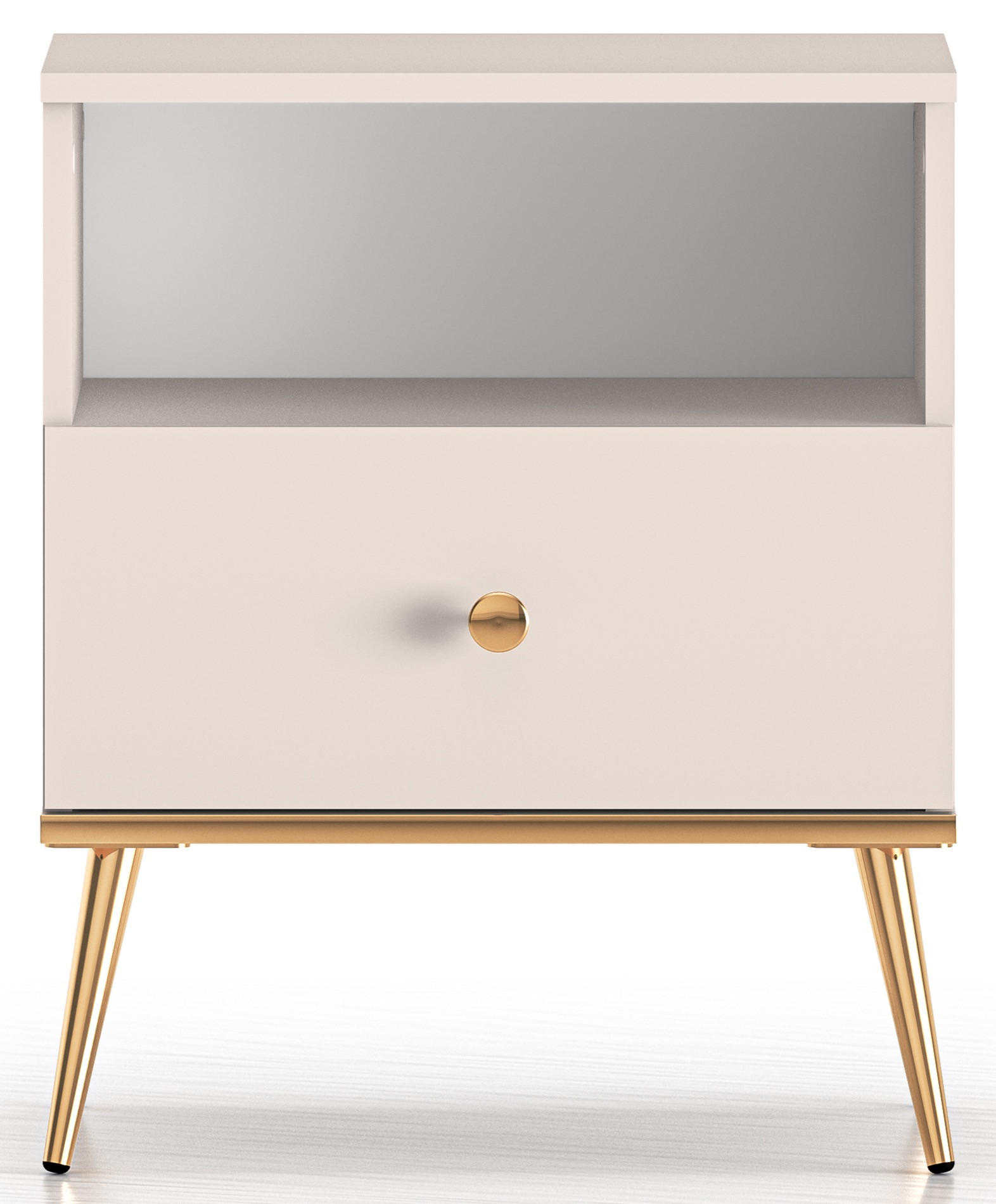 NACHTTISCH Selgin Greige 50 cm - Taupe/Goldfarben, Holzwerkstoff/Metall (50/60/33.4cm) - Selsey