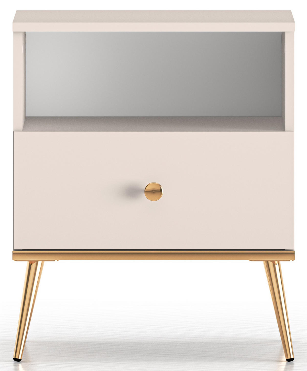 NACHTTISCH Selgin Greige 50 cm - Taupe/Goldfarben, Holzwerkstoff/Metall (50/60/33.4cm) - Selsey