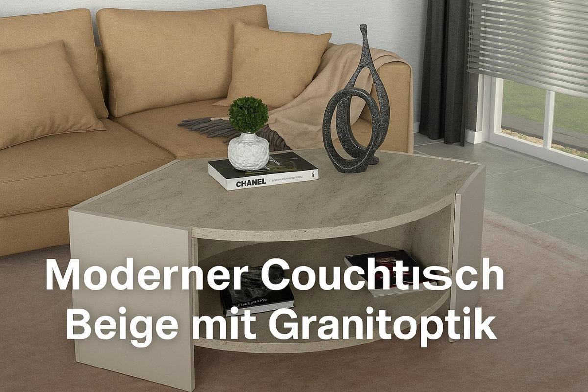 COUCHTISCH 75x75 cm Beige mit Granitoptik Wohnzimmertisch - Grau, Holzwerkstoff (75/75/40cm) - Ibonto