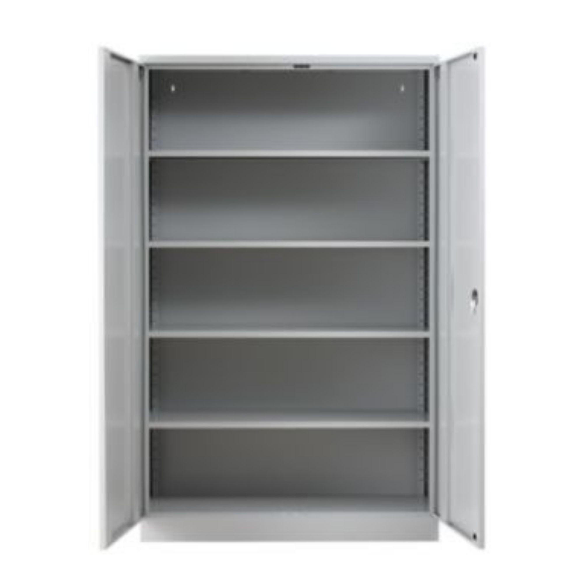 STAHLSCHRANK Bee mit 6 lackierten Fachböden 195x120x42 cm Korpusfarbe Lichtgrau Frontfarbe Lichtgrau - Hellgrau, Metall (120/195/42cm)