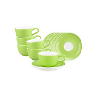 ESPRESSOTASSE MIT UNTERTASSE Liberty Pure Colors Lime Green 90 ml 6er Set - Grün, Keramik (12/6.6/12cm) - Seltmann Weiden