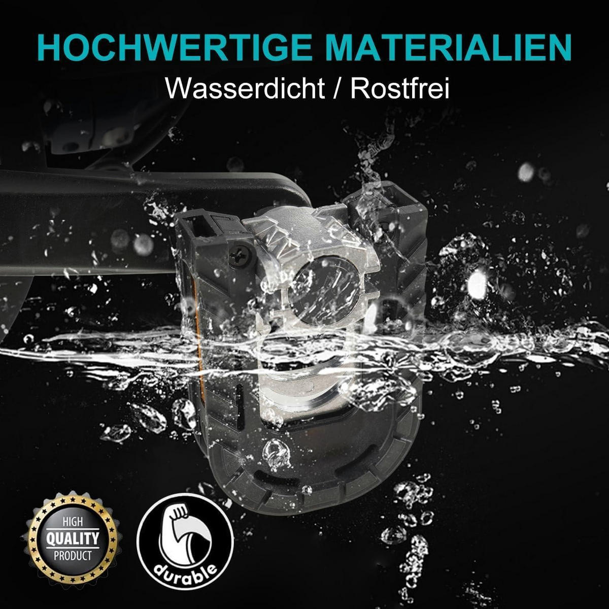 FAHRRADPEDALE Klapppedal Alu mit Reflektoren & Anti-Rost - Schwarz, Metall (7/1.5/12.5cm)