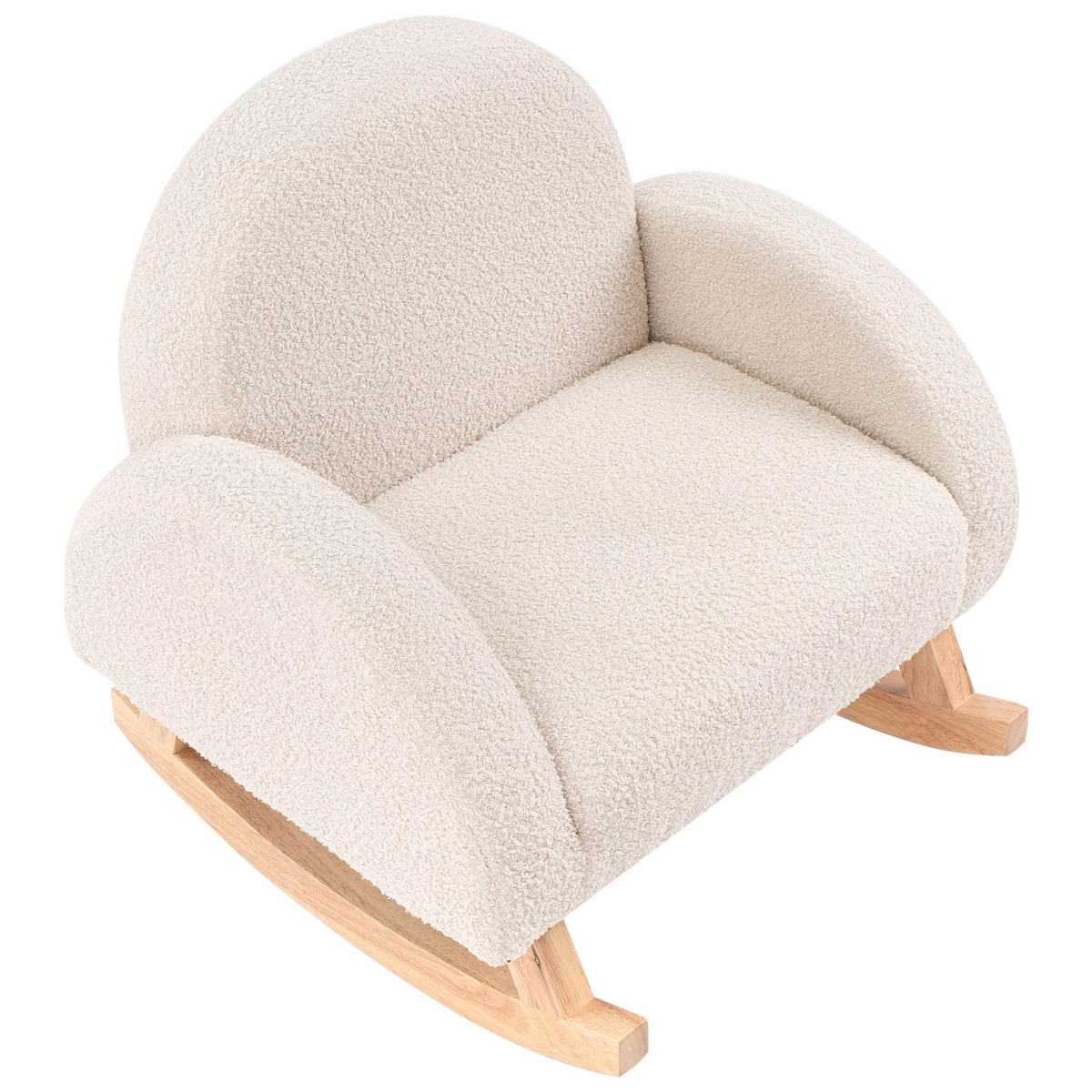 KINDERSCHAUKELSTUHL Bouclé Hellbeige Hug - Beige, Textil (54/53/52cm) - Beliani