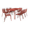 GARTENESSGRUPPE im Set - 8 -Sitzer - Stahl - terracotta - MIRMANDE - Braun, Metall - Vente-Unique