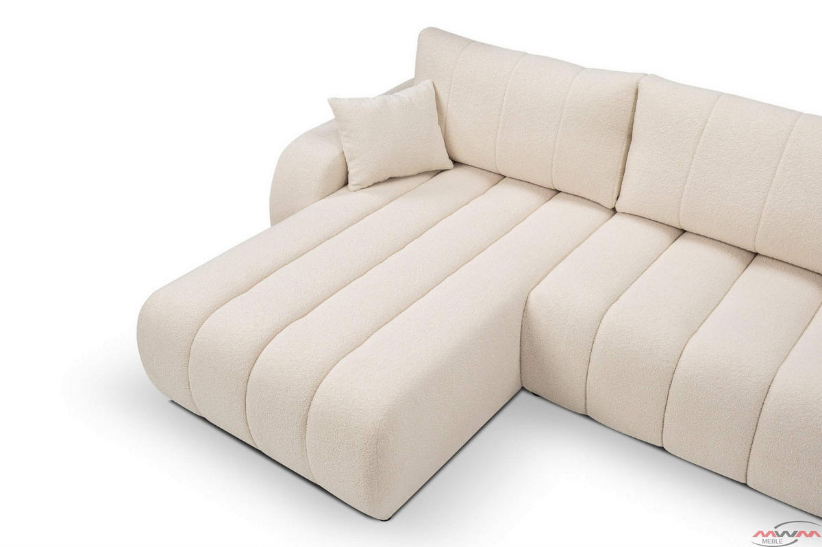 ECKSOFA BALOO L-förm, Schlaffunktion, hohe Funktionalität, komfortable Sitzfläche, lose Rückenkissen, freistehend, LINKS 176x276x88 cm Black - Schwarz, Holz/Textil (176/276cm) - DomoHome