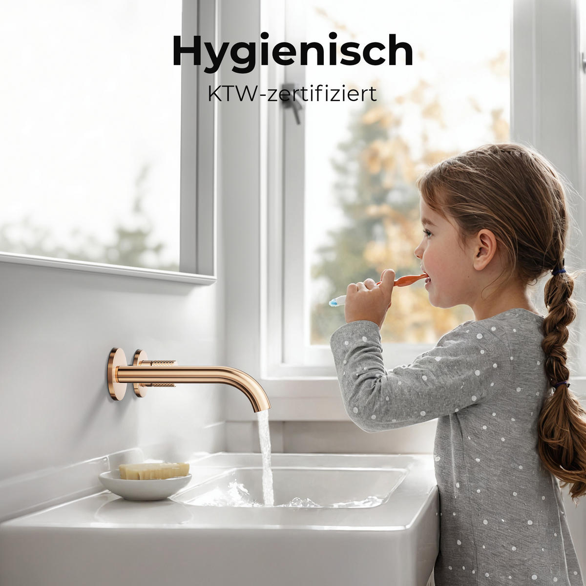WASCHTISCHARMATUR Unterputz Rosengold 28,1/14/6,5 cm - Roségold, Metall (28.1/14/6.5cm) - EMKE