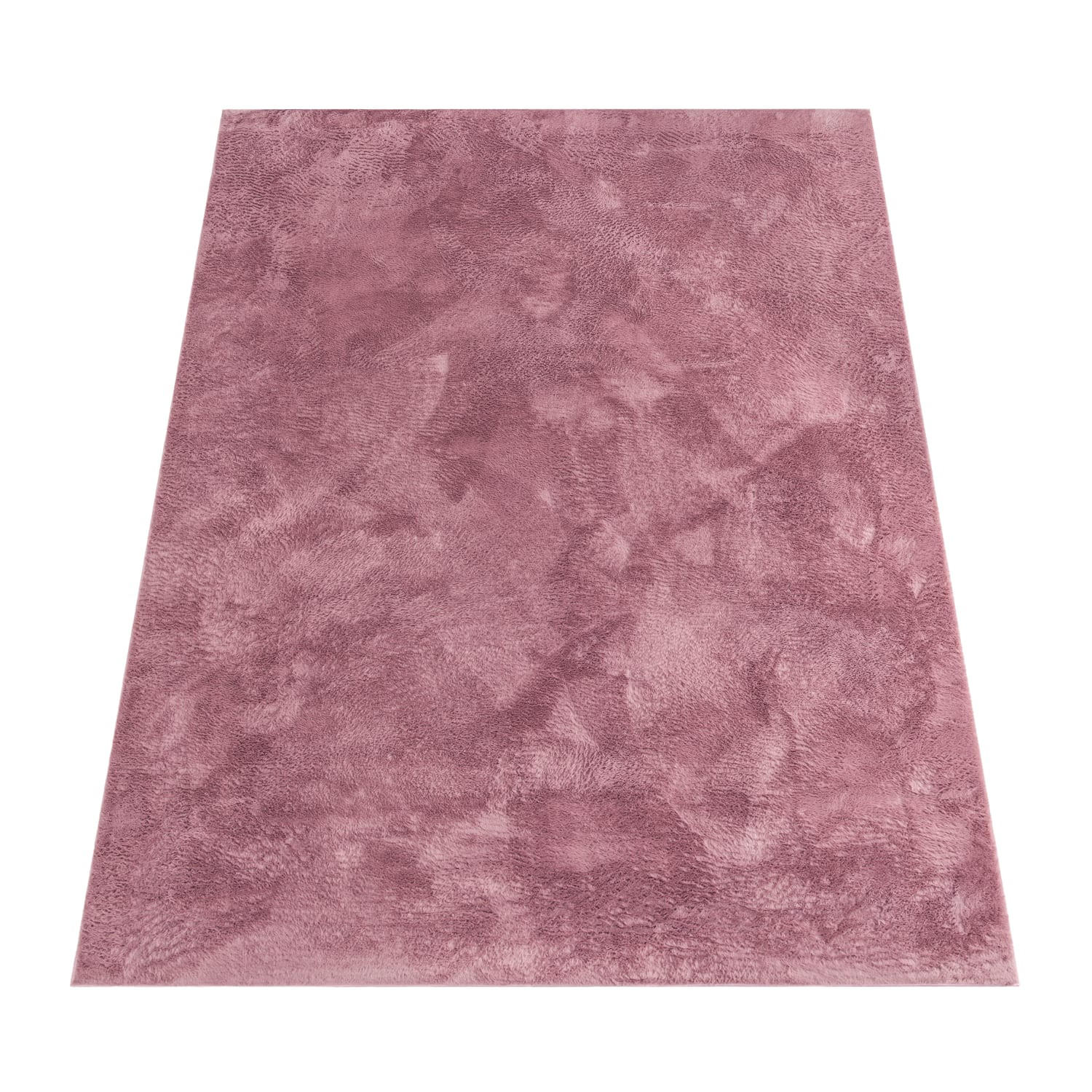 TEPPICH Kurzflor waschbar Einfarbig Wohnzimmer schmutzabweisend Altrosa Rechteckig 140x200 - Rosa, Textil (140/200cm) - KADIMA DESIGN