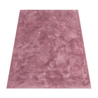 TEPPICH Kurzflor waschbar Einfarbig Wohnzimmer schmutzabweisend Altrosa Rechteckig 140x200 - Rosa, Textil (140/200cm) - KADIMA DESIGN