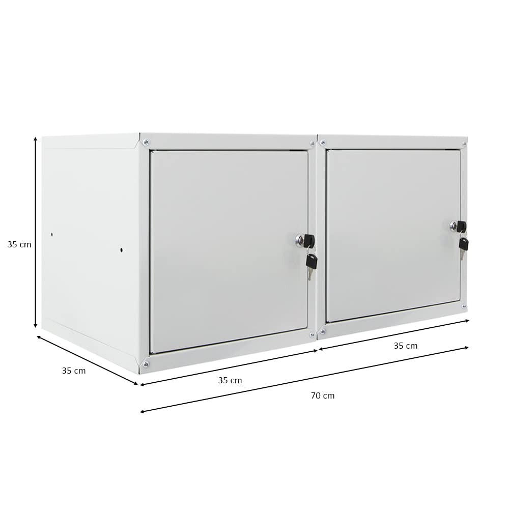 SCHLIESSFACHWÜRFEL Cubic 2er-Set 35x35x35 cm Grau - Grau, Metall (70/35/35cm) - PROREGAL